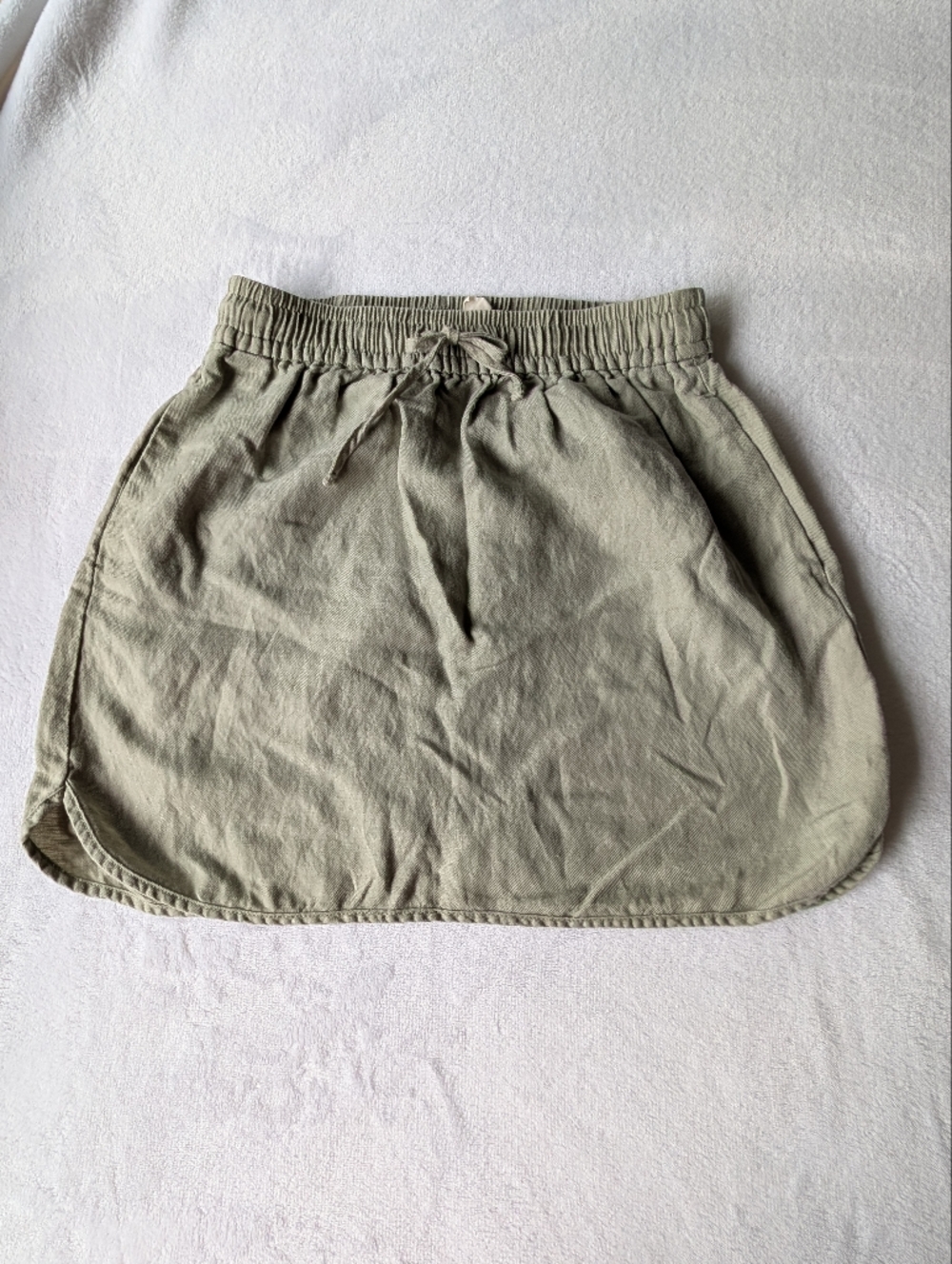 Madewell Olive Green Elastic-Waist Skirt